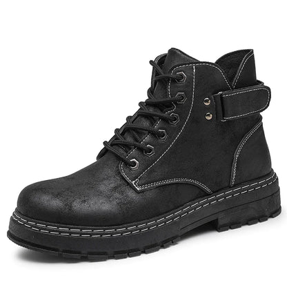 High Top Round Toe Retro Boots