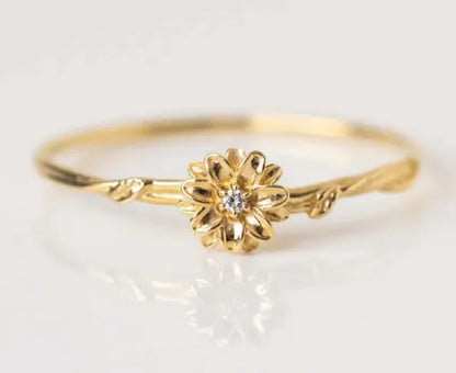 Zircon December Ring Finger Retro Style Opening