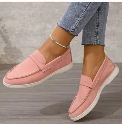 Frosted Surface Flat Bottom Lazy Retro Shoes