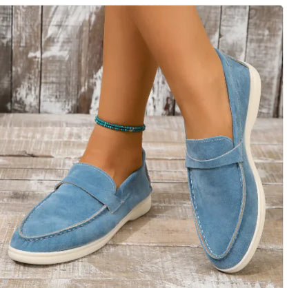 Frosted Surface Flat Bottom Lazy Retro Shoes